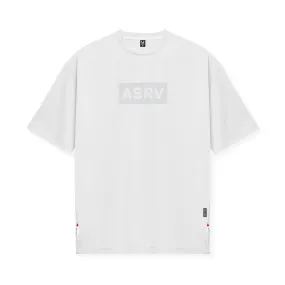 0822. AeroSilver® Oversized Tee - White "Box Logo"