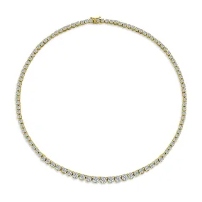 Classic Bridal AAA CZ Prong Set Statement Tennis Necklace Collar Silver Gold