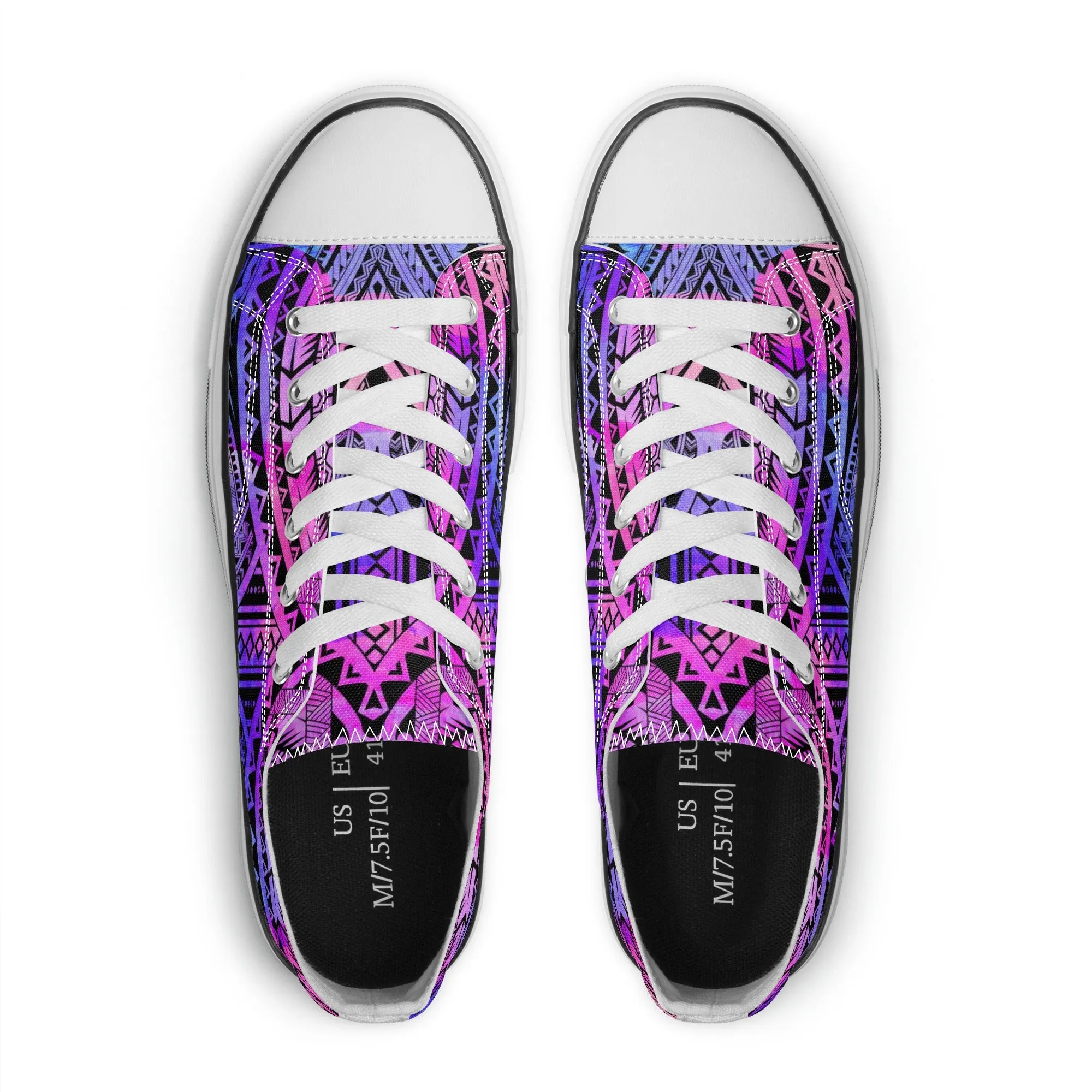 Colorful Purple Abstract Design Pattern - Mens Classic Low Top Canvas Shoes for Footwear Lovers