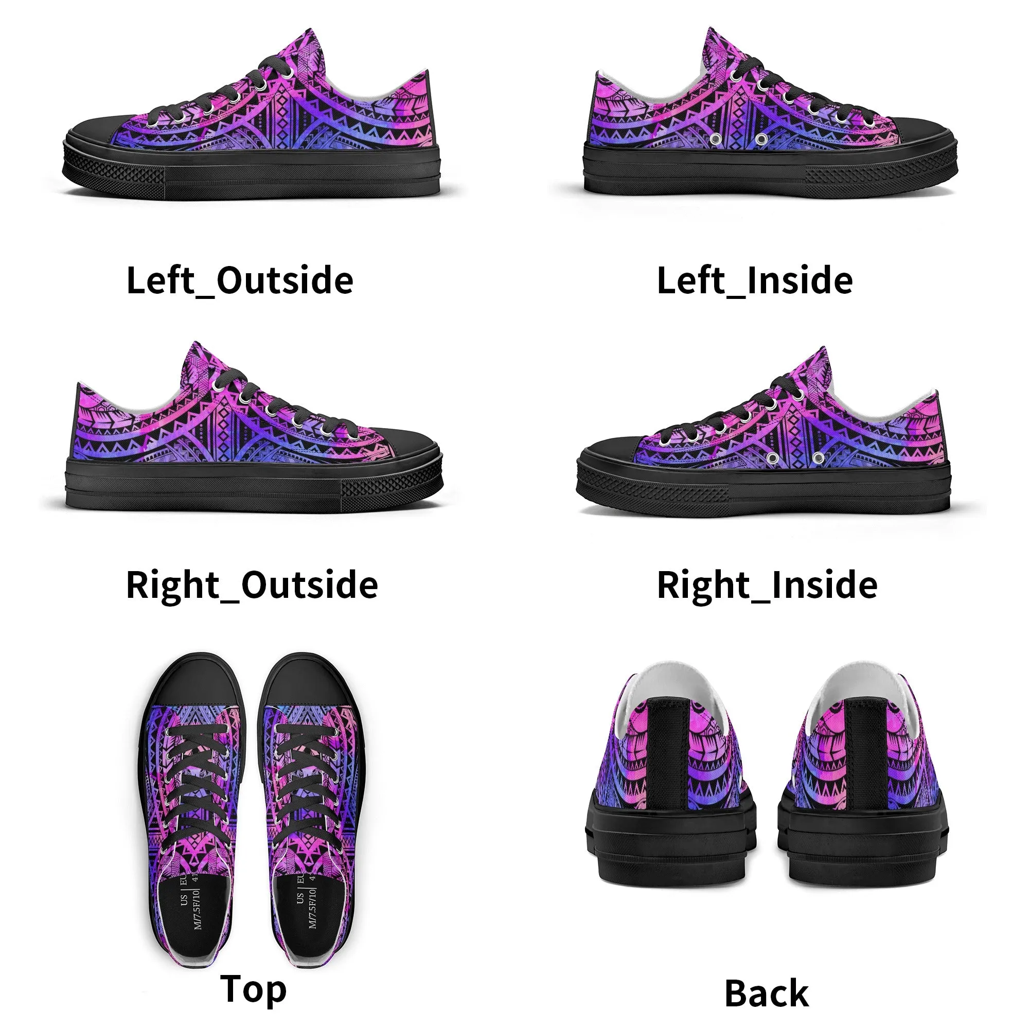 Colorful Purple Abstract Design Pattern - Mens Classic Low Top Canvas Shoes for Footwear Lovers