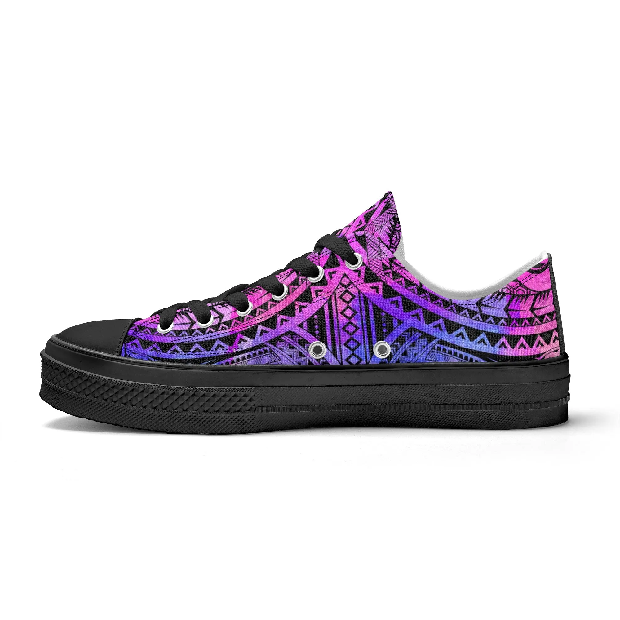 Colorful Purple Abstract Design Pattern - Mens Classic Low Top Canvas Shoes for Footwear Lovers