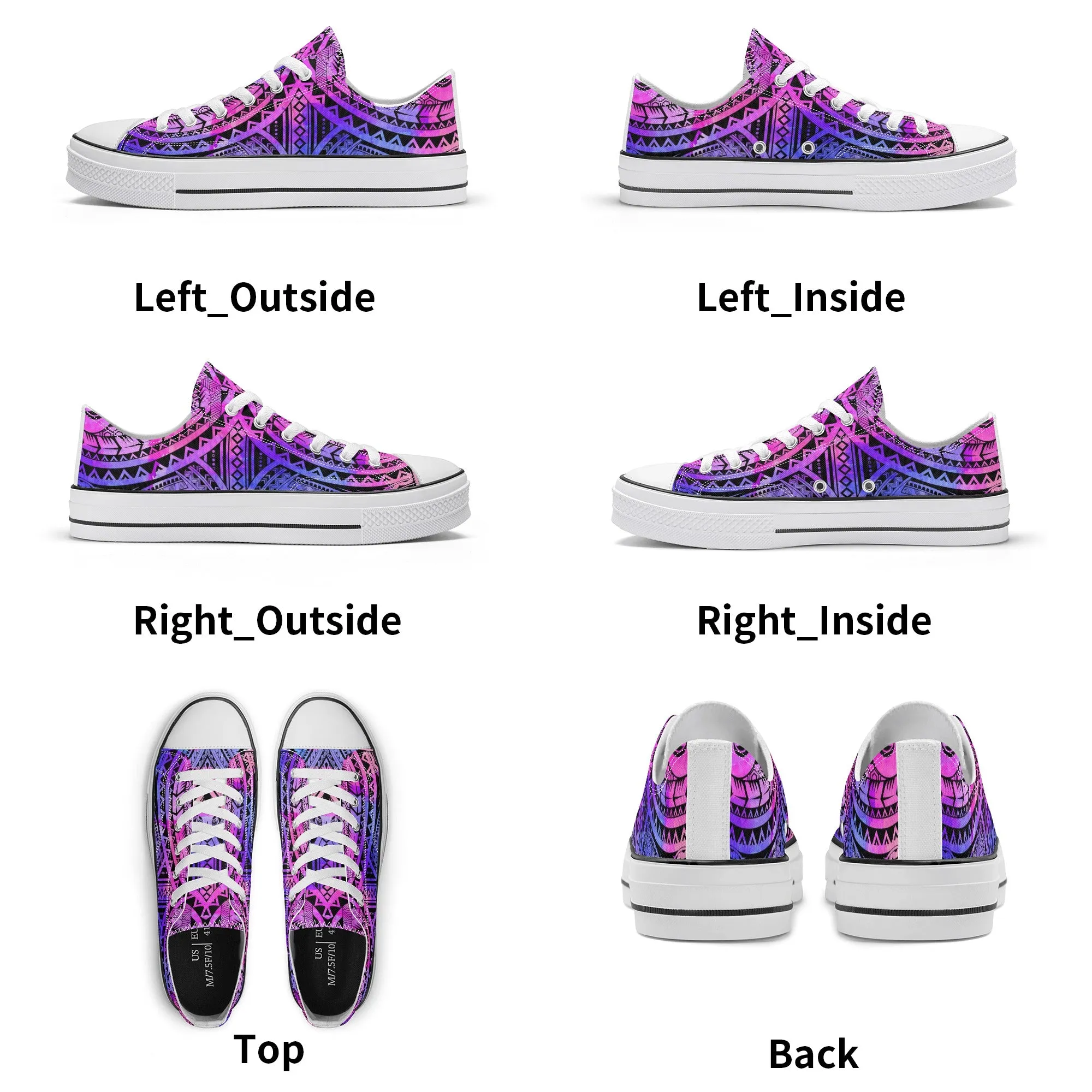 Colorful Purple Abstract Design Pattern - Mens Classic Low Top Canvas Shoes for Footwear Lovers