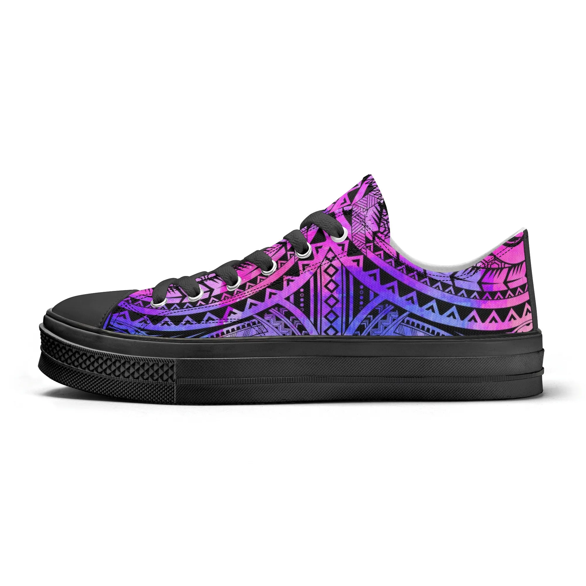 Colorful Purple Abstract Design Pattern - Mens Classic Low Top Canvas Shoes for Footwear Lovers