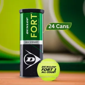 Dunlop Fort All Court Tennis Balls Carton, Yellow (24 Cans)