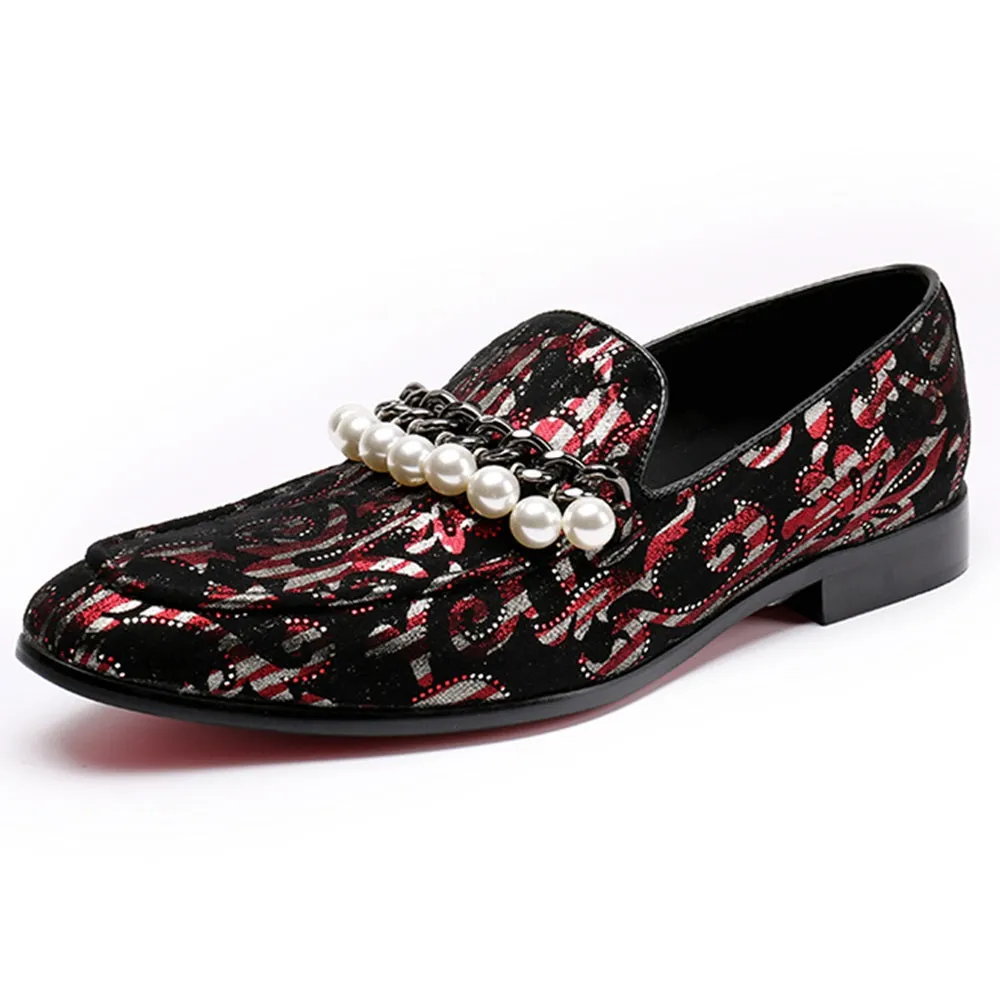 Low Top Slip on Printed Men Oxford with Decoration