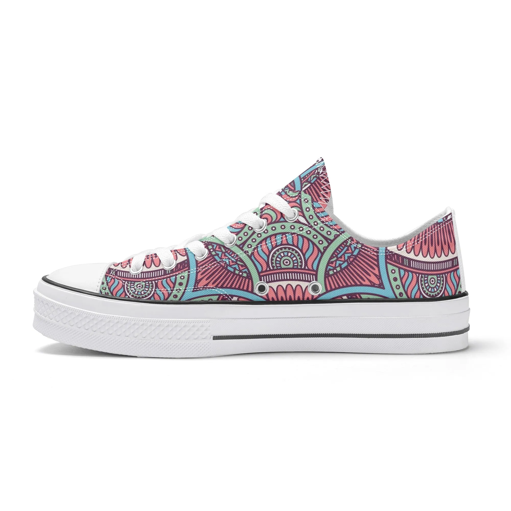 Mandala Pattern - Womens Classic Low Top Canvas Shoes for Footwear Lovers