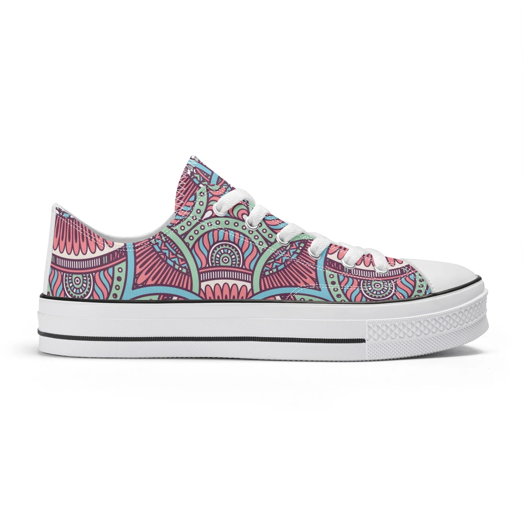 Mandala Pattern - Womens Classic Low Top Canvas Shoes for Footwear Lovers