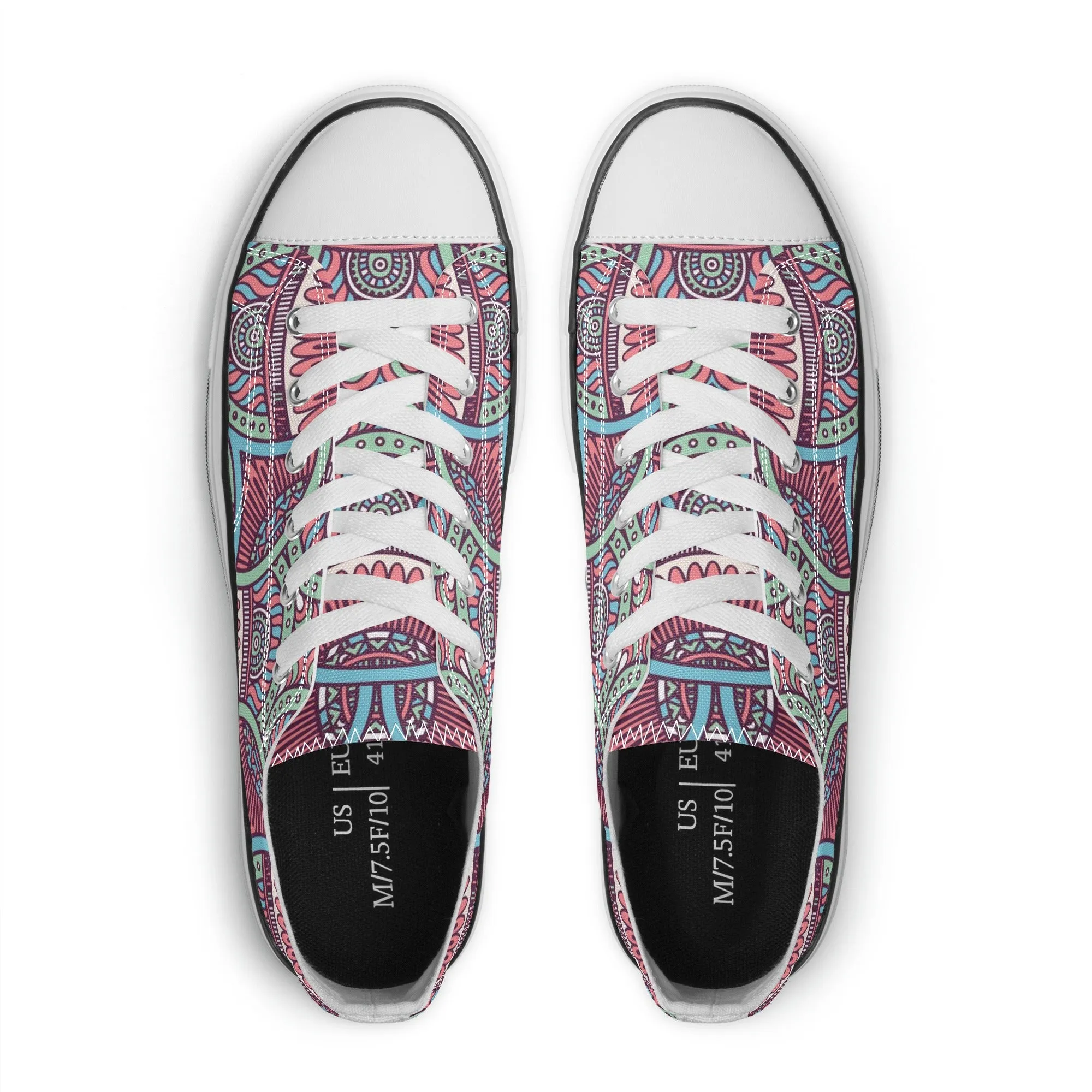 Mandala Pattern - Womens Classic Low Top Canvas Shoes for Footwear Lovers