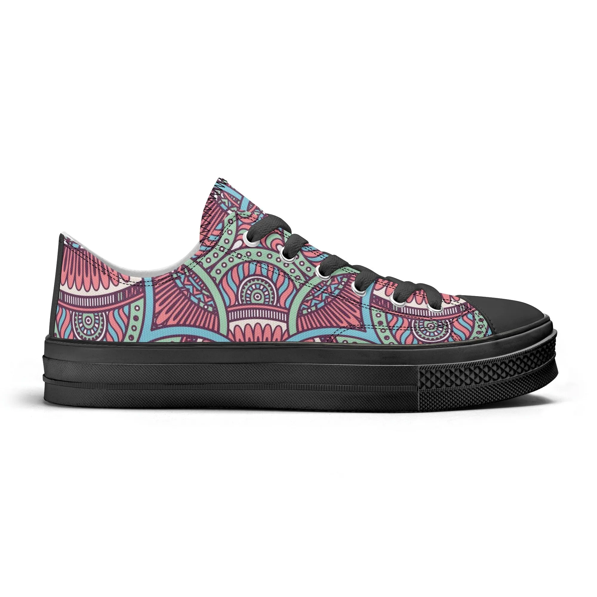 Mandala Pattern - Womens Classic Low Top Canvas Shoes for Footwear Lovers