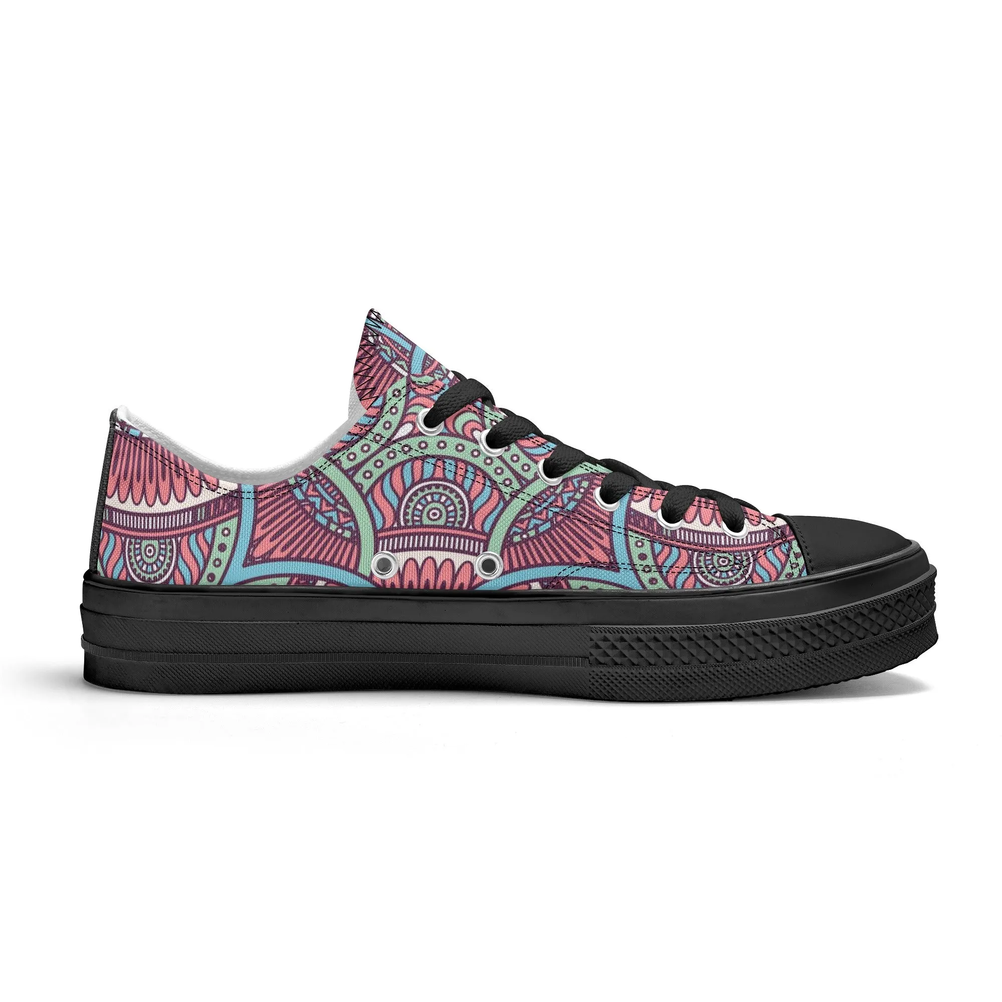 Mandala Pattern - Womens Classic Low Top Canvas Shoes for Footwear Lovers