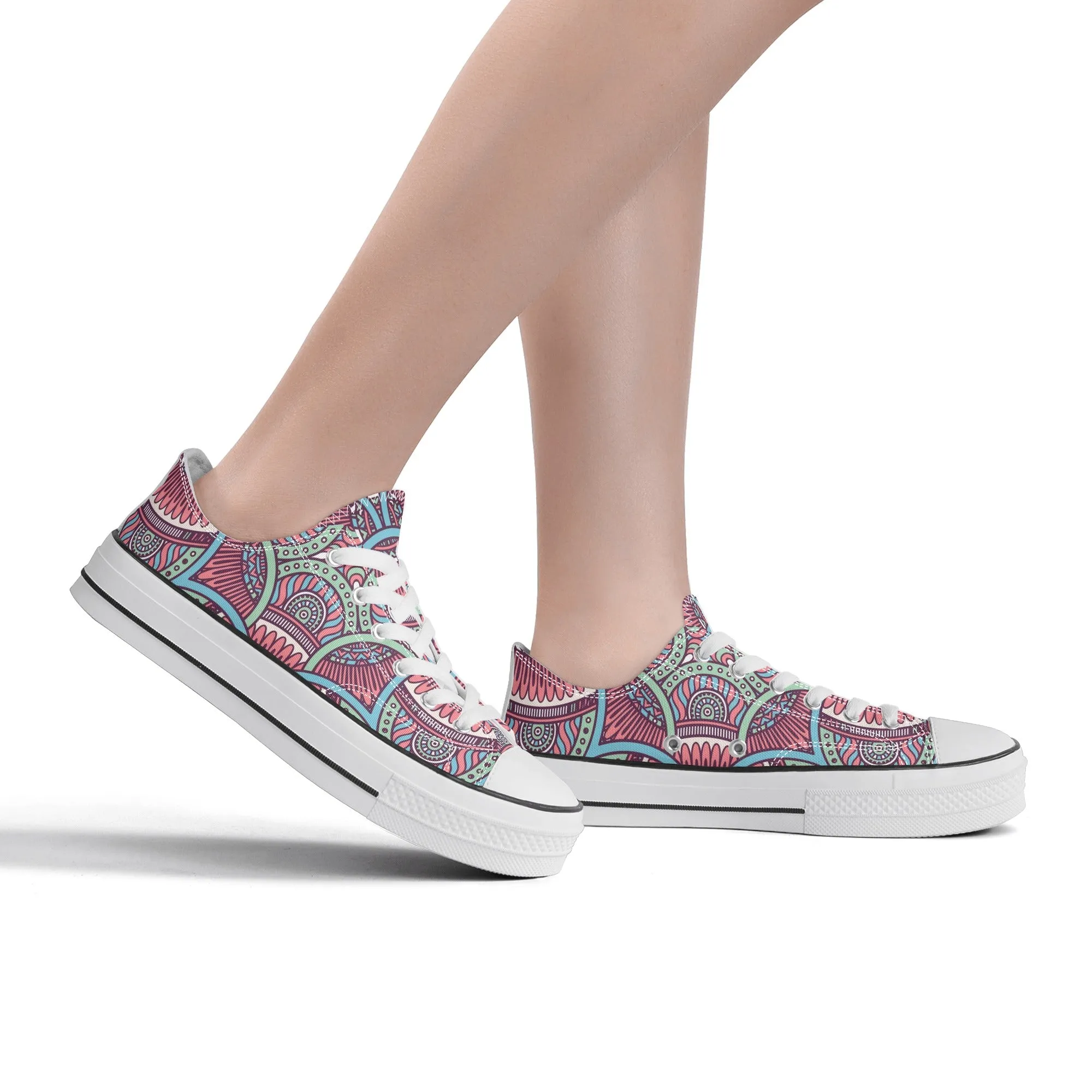 Mandala Pattern - Womens Classic Low Top Canvas Shoes for Footwear Lovers