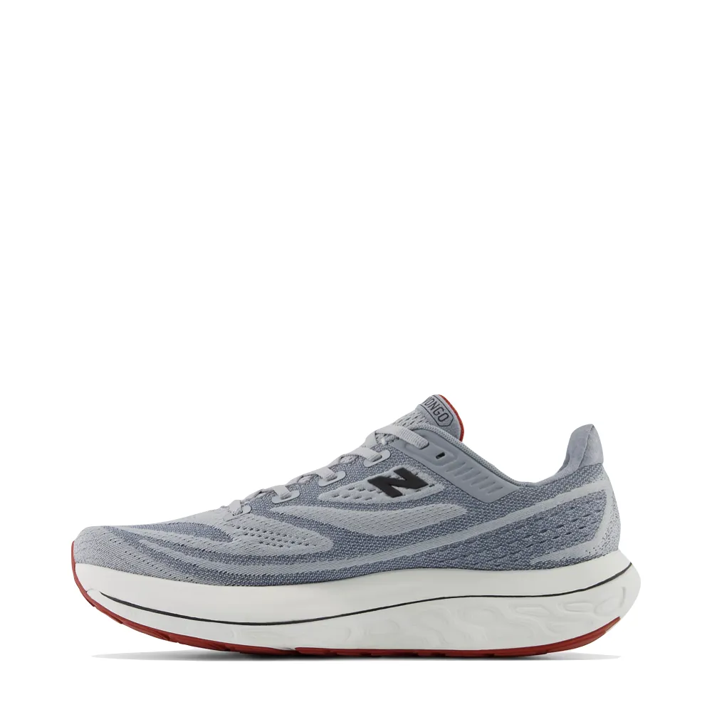 New Balance Men's Fresh Foam X Vongo v6 in Aluminum Grey with Brick Red